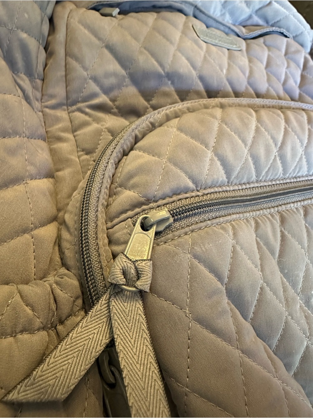 Vera Bradley Light Gray Quilted Backpack - Picture 5 of 11